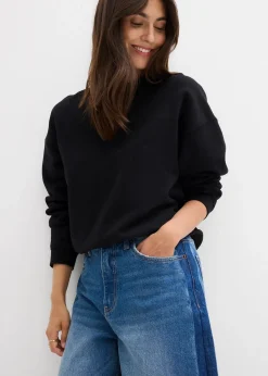 Jean barrel taille haute, cropped