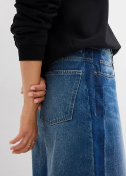 Jean barrel taille haute, cropped