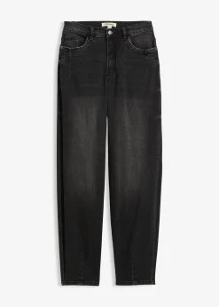 Jean barrel taille haute en coton