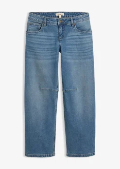 Jean barrel, taille mi-haute
