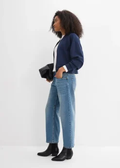 Jean barrel, taille mi-haute