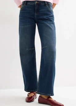 Jean barrel, taille mi-haute