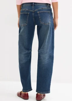 Jean barrel, taille mi-haute