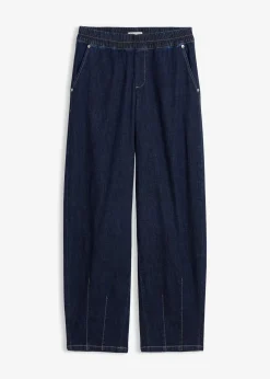 Jean barrel taille mi-haute élastiquée