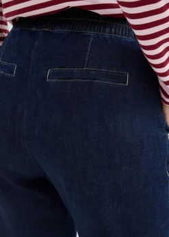 Jean barrel taille mi-haute élastiquée