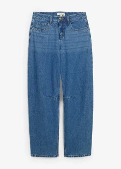Jean barrel taille mi-haute