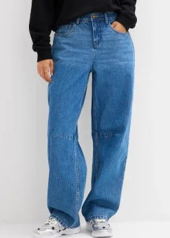 Jean barrel taille mi-haute