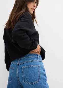 Jean barrel taille mi-haute