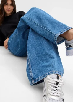 Jean barrel taille mi-haute