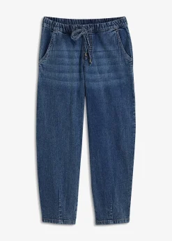 Jean barrel taille mi-haute élastiquée