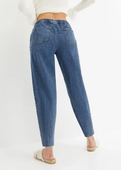 Jean barrel taille mi-haute élastiquée