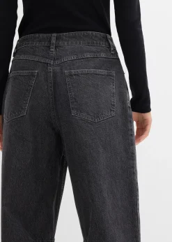 Jean barrel taille mi-haute