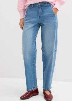 Jean barrel taille mi-haute
