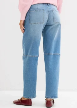 Jean barrel taille mi-haute