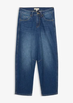 Jean barrel taille mi-haute