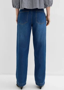 Jean barrel, taille mi-haute