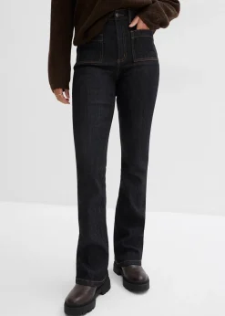 Jean bootcut taille haute élastiquée