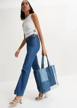 Jean bootcut taille mi-haute, extensible