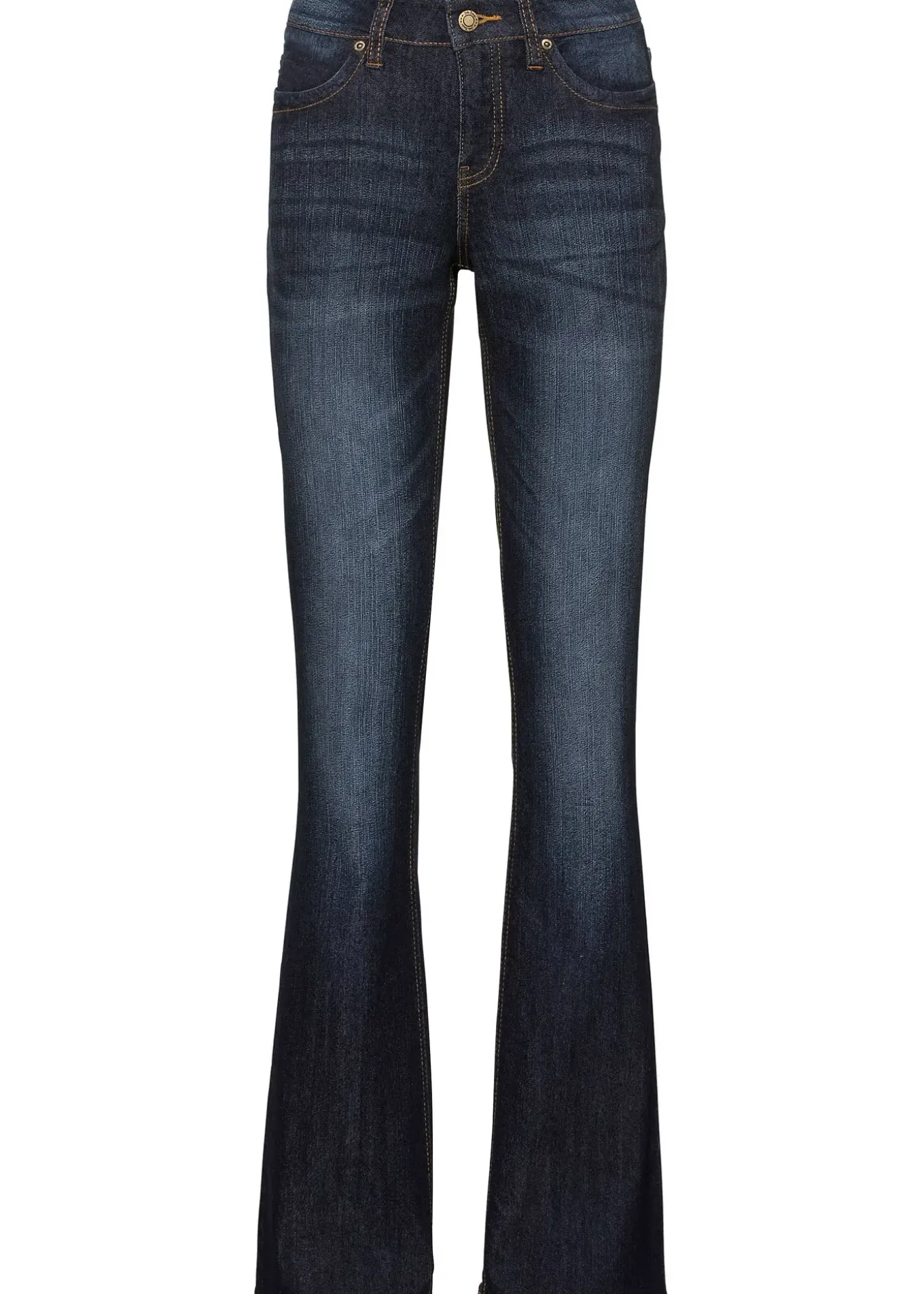 Jean bootcut taille mi-haute, extensible et confortable