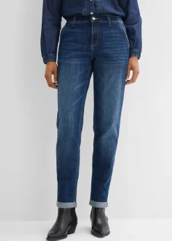 Jean boyfriend taille mi-haute et élastiquée