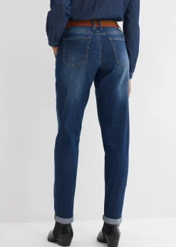 Jean boyfriend taille mi-haute et élastiquée