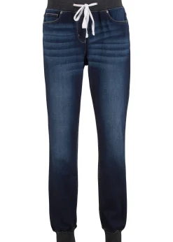 Jean Boyfriend, taille mi-haute élastiquée
