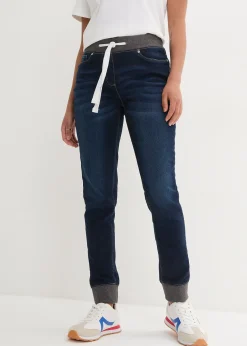 Jean Boyfriend, taille mi-haute élastiquée