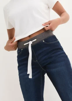 Jean Boyfriend, taille mi-haute élastiquée