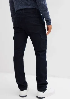 Jean cargo avec doublure thermique en flanelle et taille élastiquée, droit