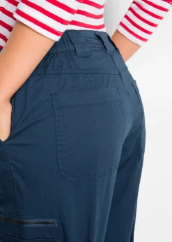 Jean cargo en coton, taille mi-haute