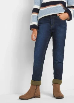 Jean chaud taille mi-haute, doublure jersey