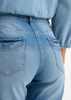 Jean corsaire slim, taille mi-haute