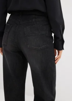 Jean droit à revers, taille haute