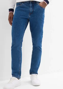 Jean droit classique, taille élastiquée