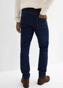Jean droit classique, taille élastiquée