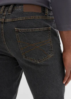 Jean droit classique, taille élastiquée