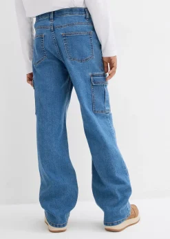 Jean droit et extensible, coupe loose, taille réglable