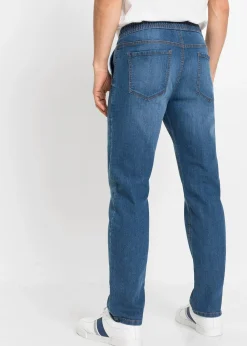 Jean droit et léger à taille élastiquée, regular