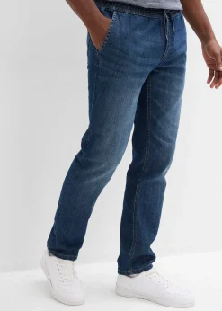 Jean droit et léger à taille élastiquée, regular