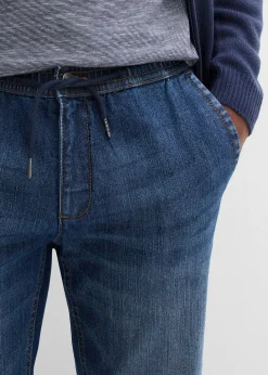 Jean droit et léger à taille élastiquée, regular
