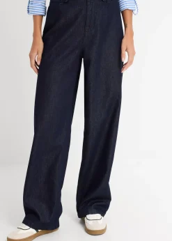 Jean droit et loose, taille haute