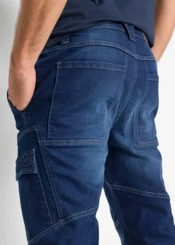 Jean droit extensible, poches cargo, regular