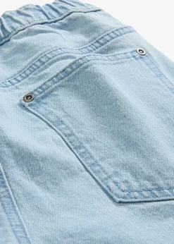 Jean droit, loose, à taille élastiquée