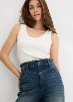 Jean droit, taille haute