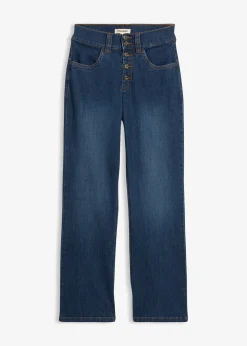 Jean droit taille haute, extensible