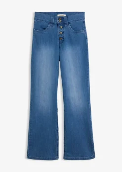 Jean droit taille haute, extensible