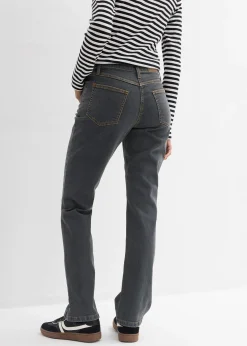 Jean droit taille mi-haute, extensible