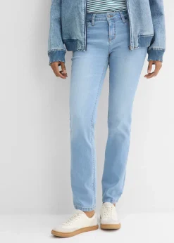 Jean droit taille mi-haute, extensible