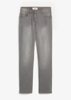 Jean droit taille mi-haute, extensible