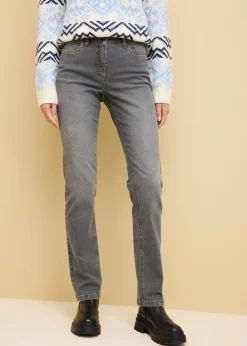 Jean droit taille mi-haute, extensible